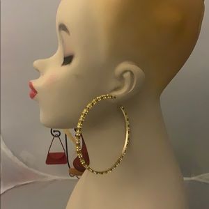 Gold hoop rhinestone